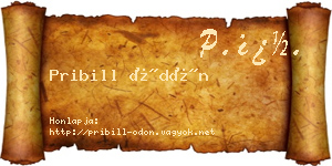 Pribill Ödön névjegykártya